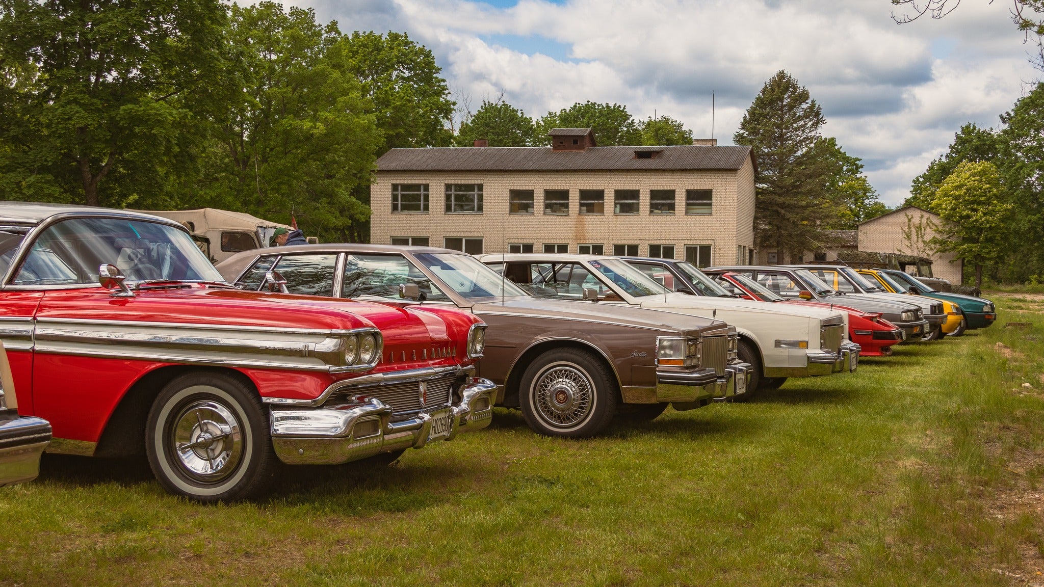 Vintage motorcycles at rally